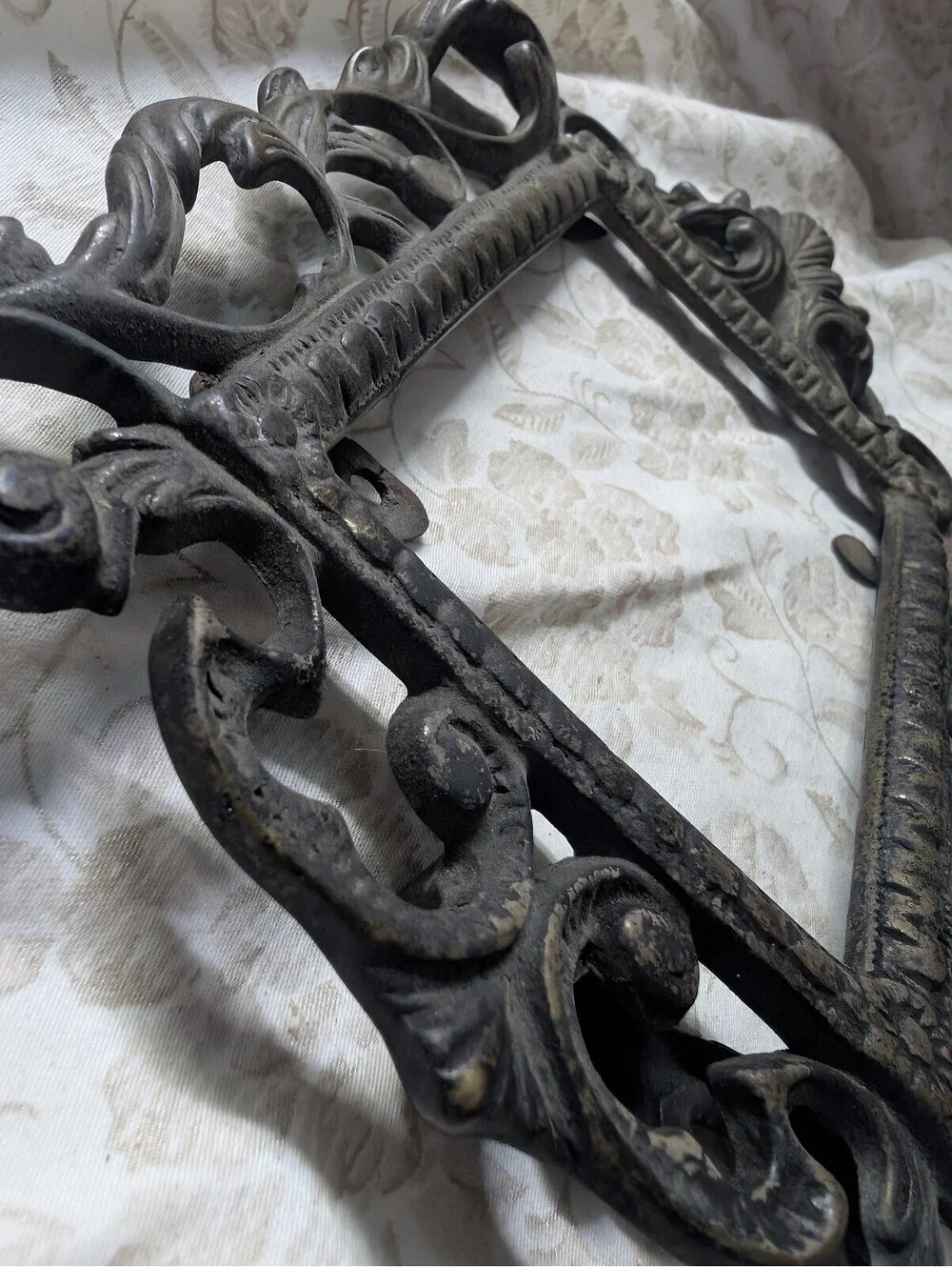 Ornate Vintage Black Cast Iron Decorative Frame